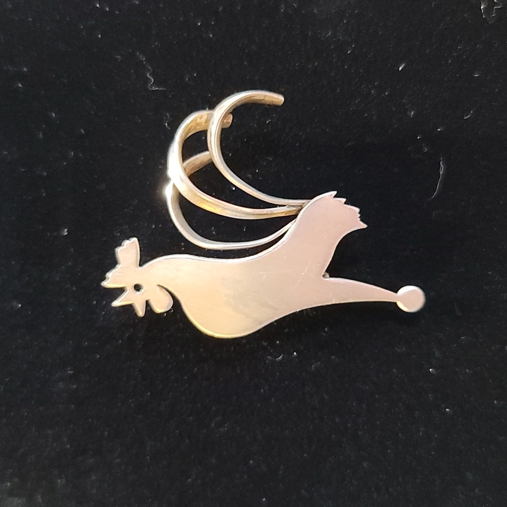 Sterling Silver Rooster Brooch